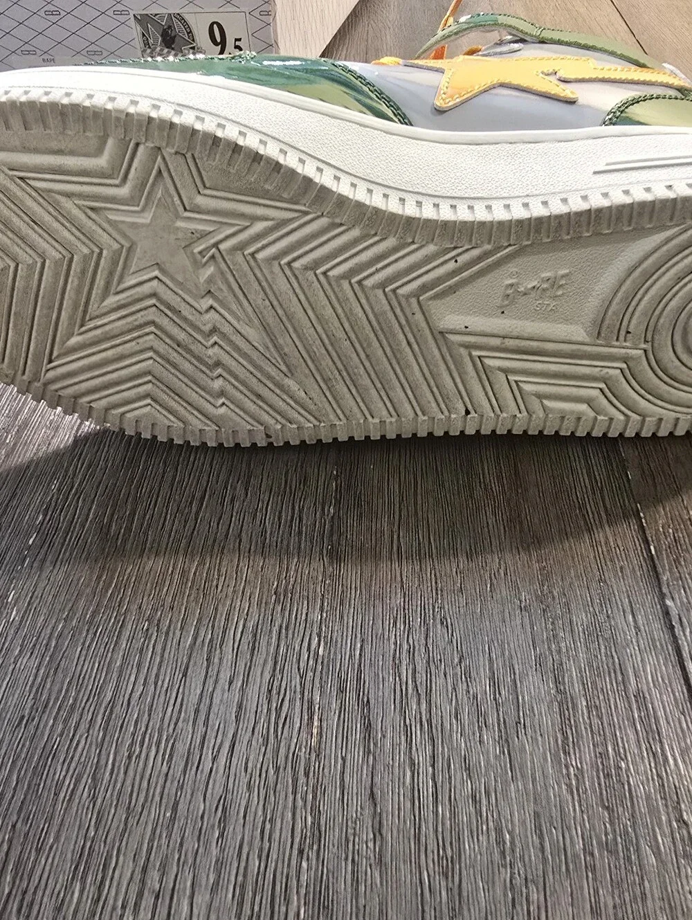 A Bathing Ape Color Block Athletic Sneakers With Box